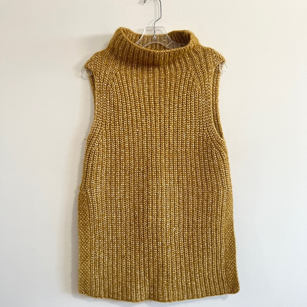 Wilfred Yellow Cowl Neck Sweater Vest (Medium)